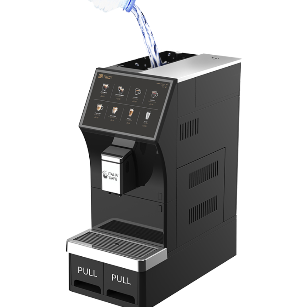 Italia Cafe 102 Coffee Machine 102. Italia Café I with open lid for refilling water.