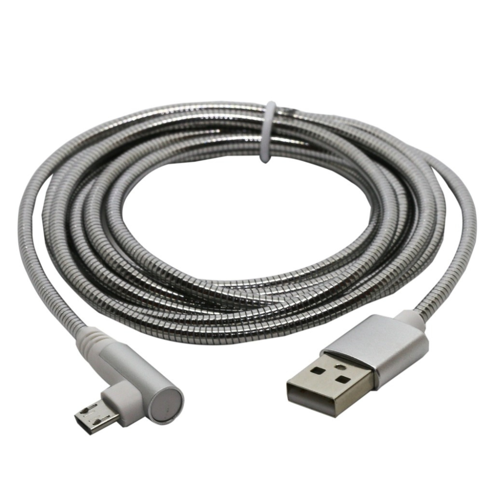 Metal 6ft Phone Charging Cord in Silver