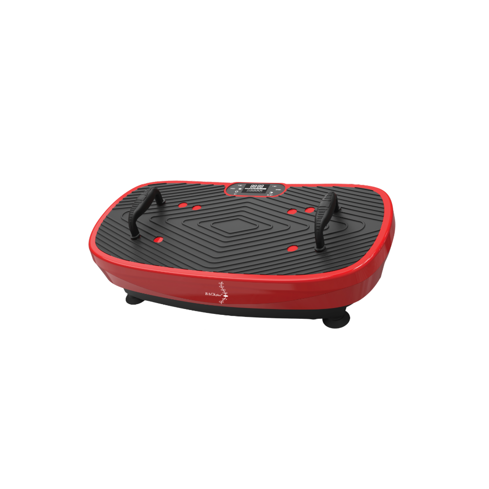 BACKplus Pro Fitness Platform 4D in Red. Portable fitness board optimized for squats, lunges, and balance training.