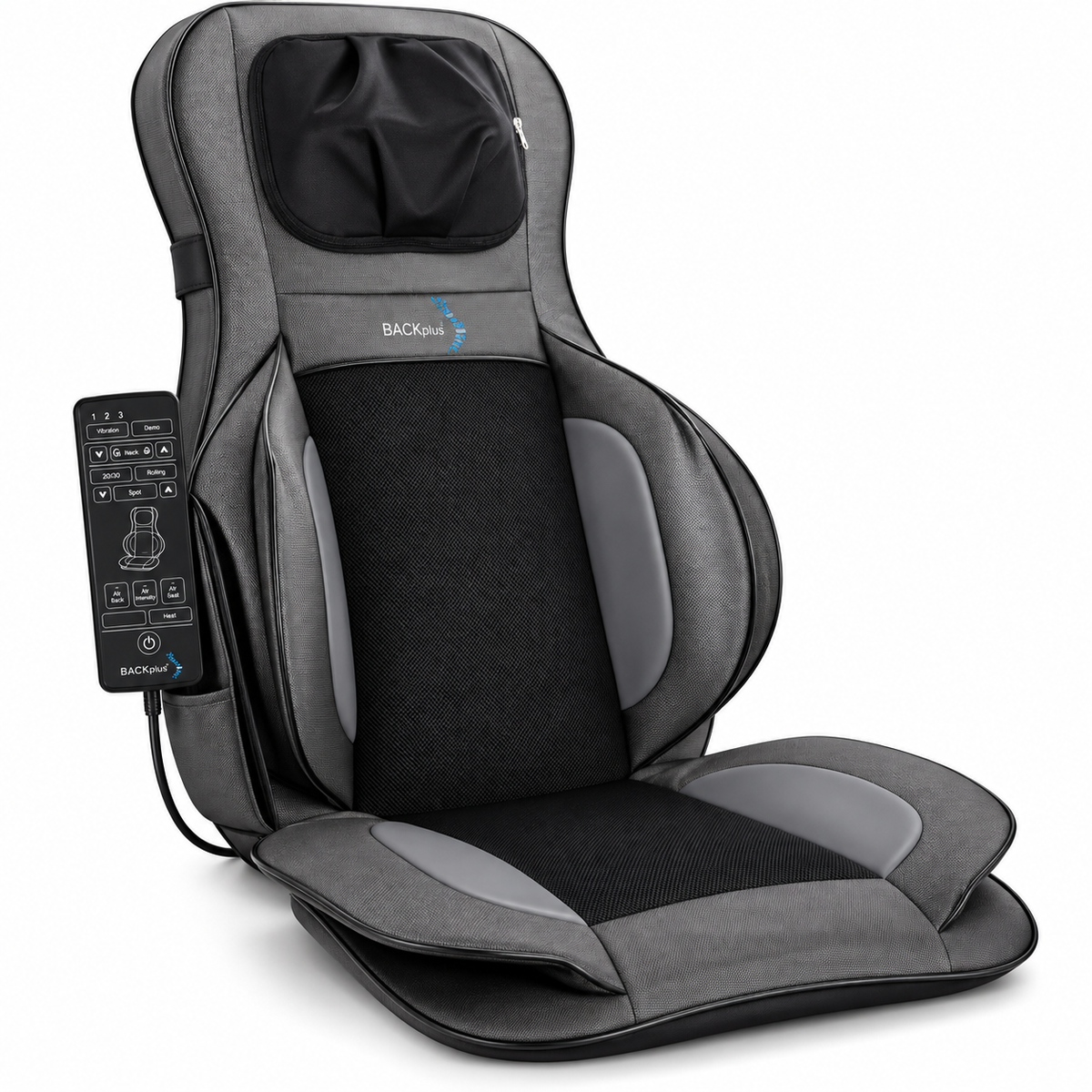 BACKplus® Shiatsu Neck and Back Massager With Air Compression Chair Cushion