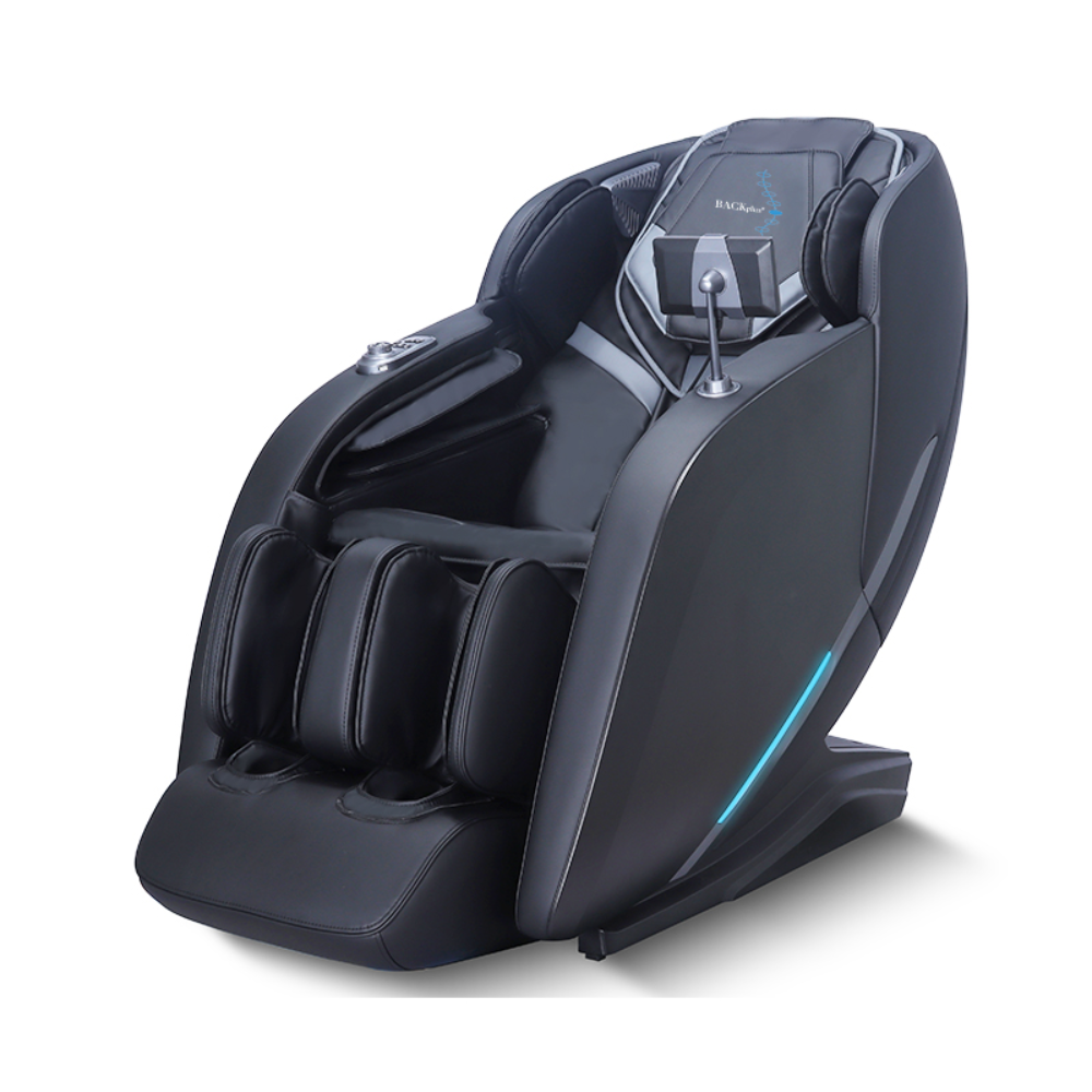 BACKplus® 7000 Absolute Massage Chair in Black showing touchscreen on armrest.