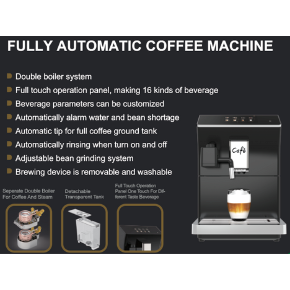 Features of the Italia Cafe Fully Automatic Coffee Machine