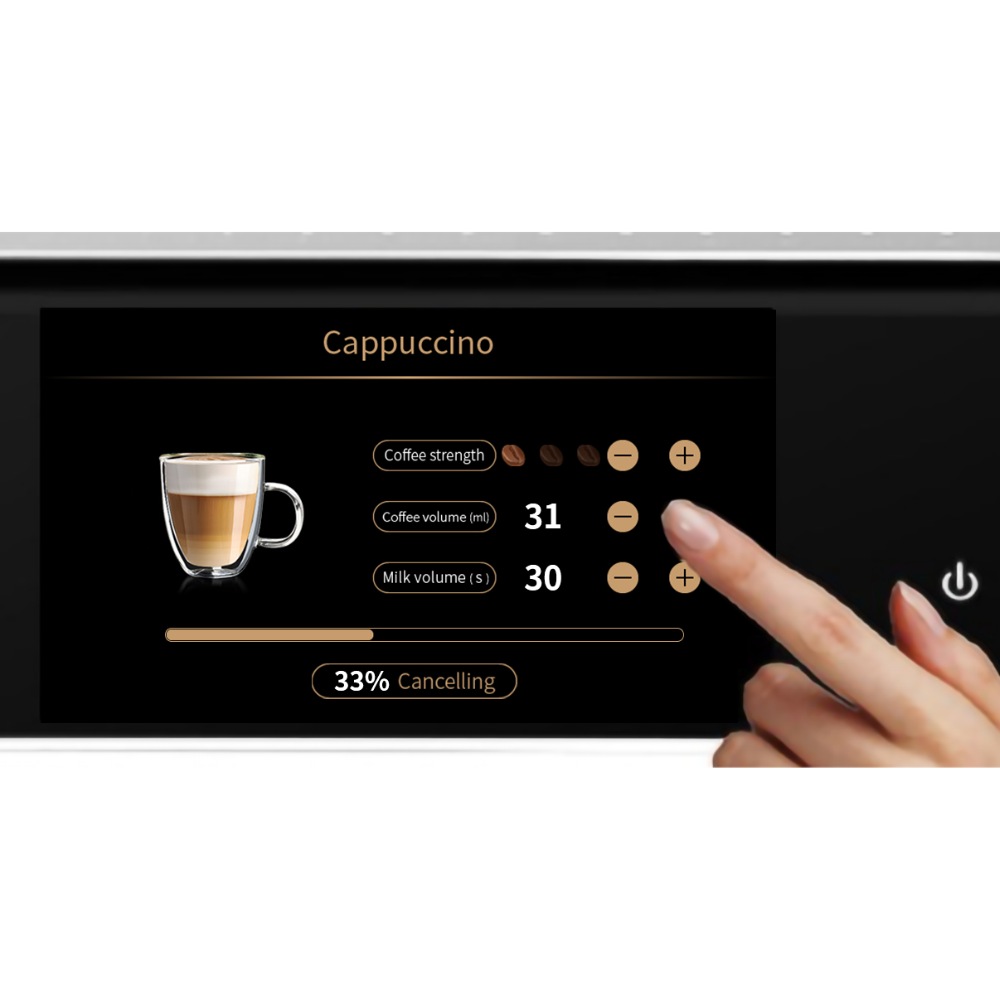Italia Cafe Fully Automatic Coffee Machine display screen