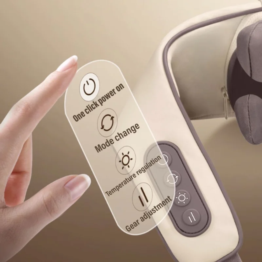 BACKplus® Cordless Platinum Shiatsu Massager Hand Held Body Massager control setting.