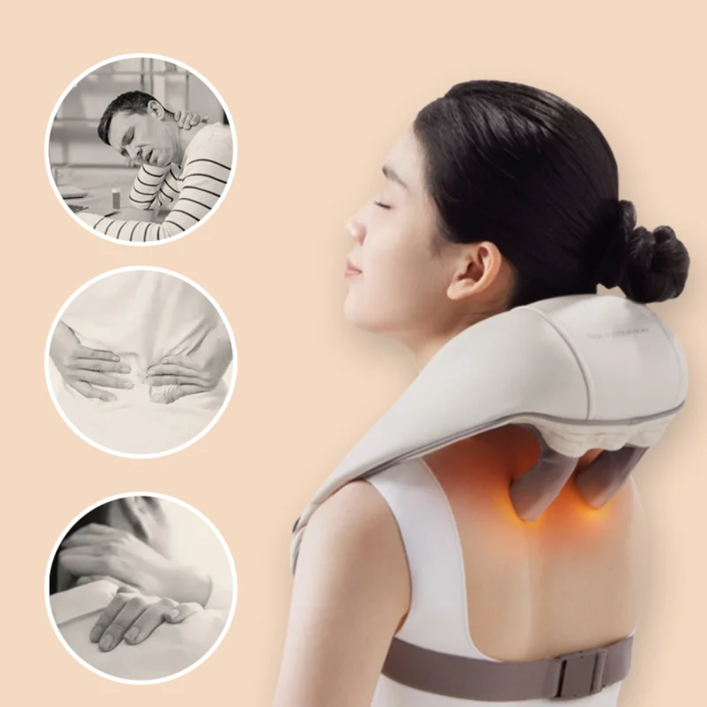BACKplus® Cordless Platinum Shiatsu Massager showing pain areas it can be used
