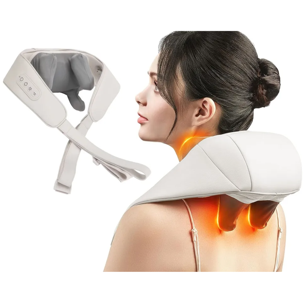 Woman using BACKplus® Cordless Platinum Shiatsu Massager on neck