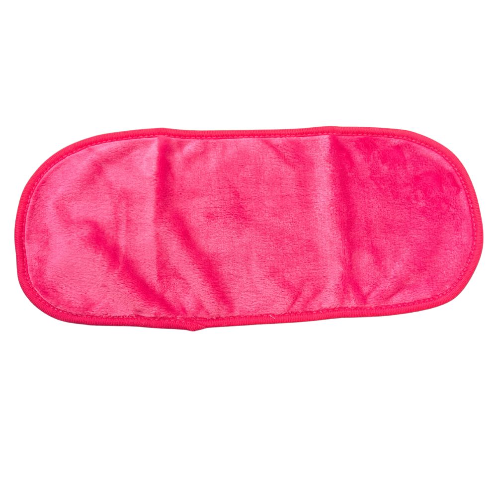Pink Makeup Remover Cloth on a white background