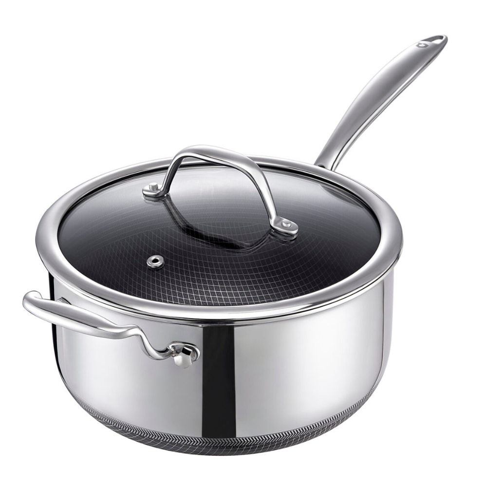 Qooks Cookware Stockpot with lid. Qooks non-stick cookware set in sleek black finish.