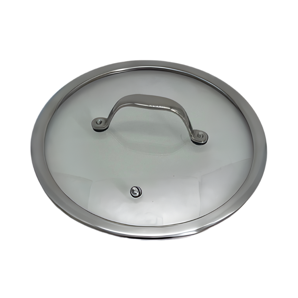 Qooks Cookware glass lid for cooking pot or frying pan.