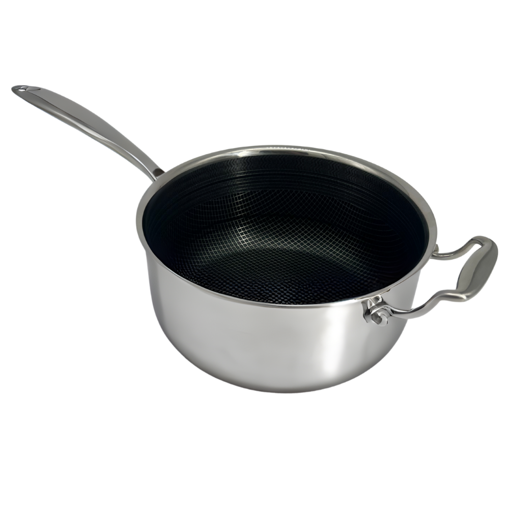 Qooks Cookware 22cm cooking pot. Similar to hexclad. Professional-grade Qooks non-stick cookware for efficient home cooking.