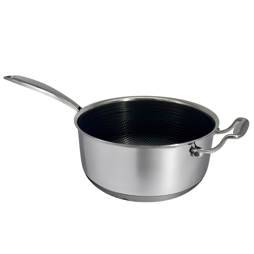 Qooks Cookware 18cm cooking pot. Compare to hexclad. Sleek and modern Qooks Cookware set for everyday meals.