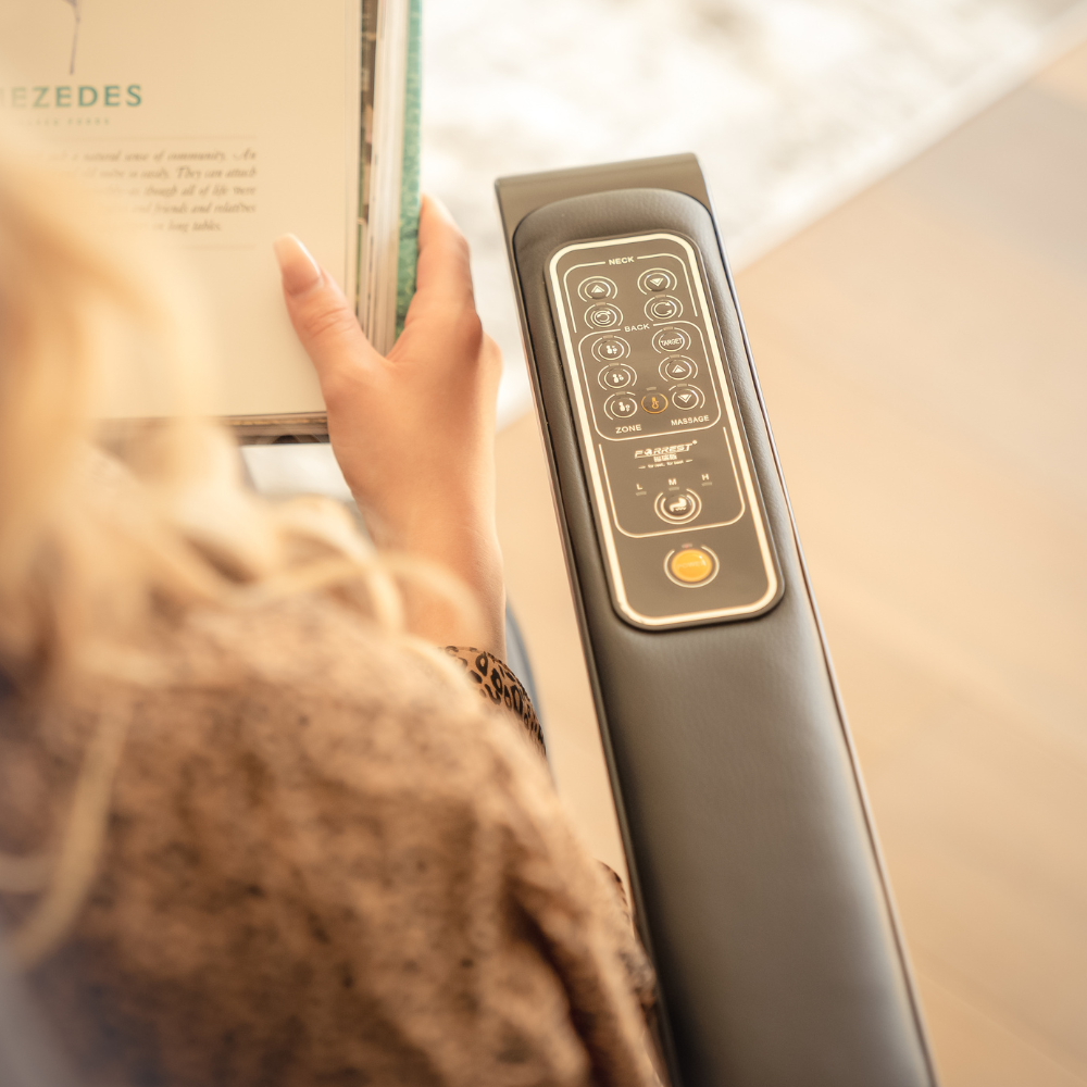 Close up of buttons on BACKplus Shiatsu Portable Massage Chair