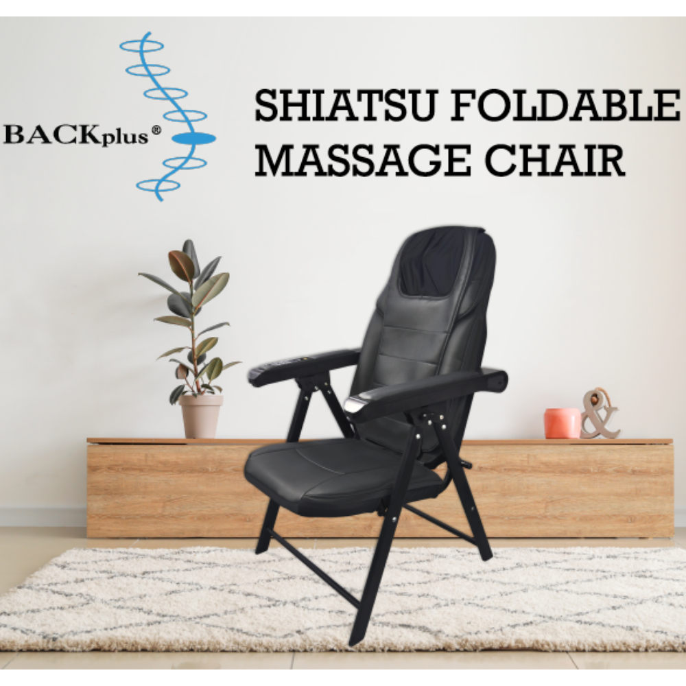 BACKplus Shiatsu Portable Massage Chair with logo