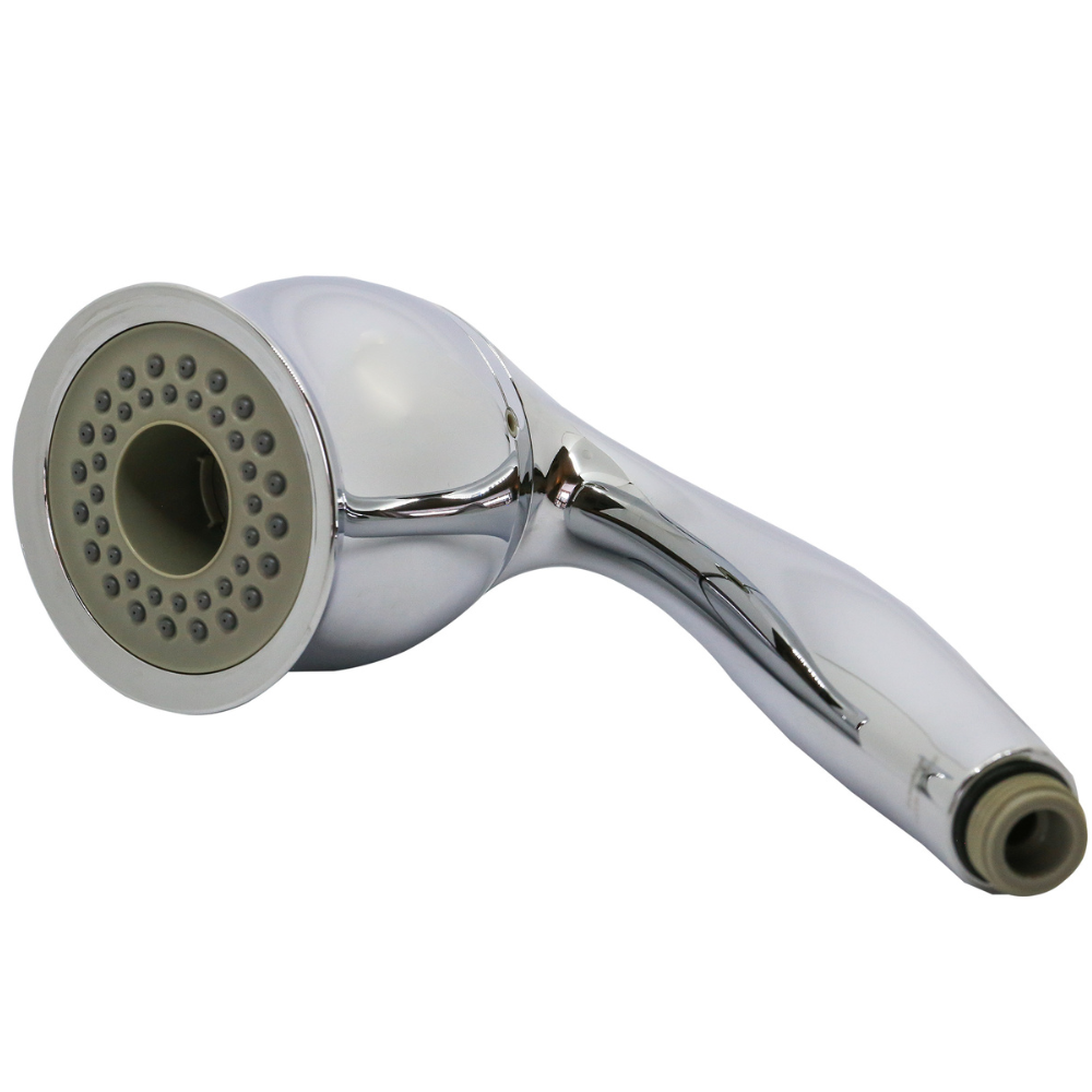 ShowerMe® Handheld Showerhead chrome close up.