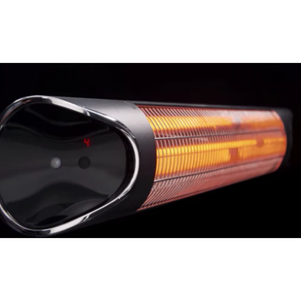 Close of of display of TIVA Electric Infrared Indoor/Outdoor Heater with remote