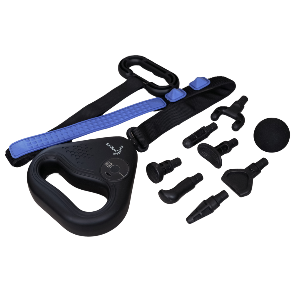 BACKplus® Total Body Massager – Belt + Percussion Hand Held Body Massager.