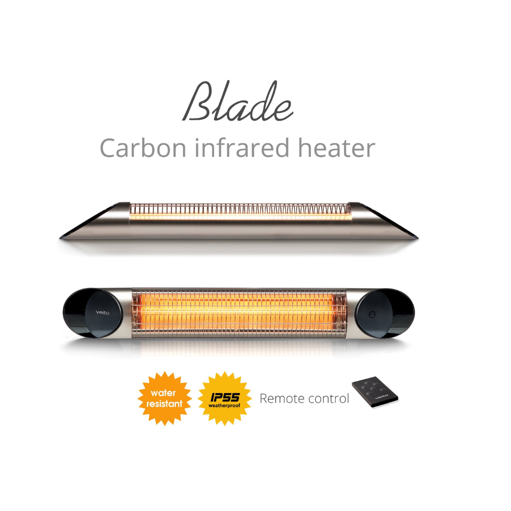 Veito® Blade 1500W infrared heater with remote water resistant feature