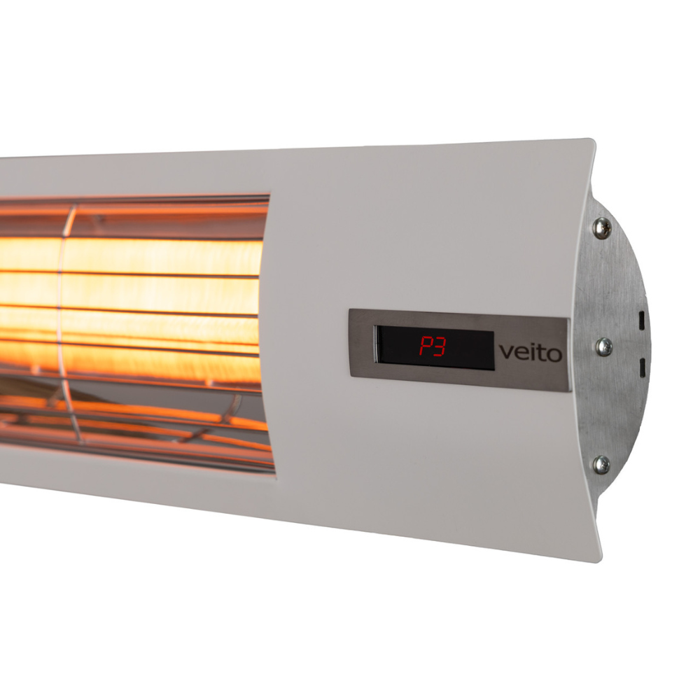 Infrared heater with visible brand 'veito' on a white background