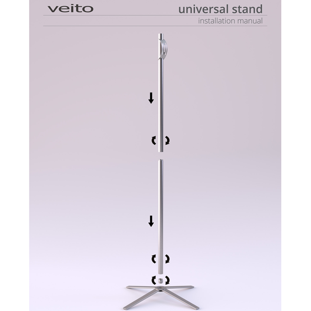 Veito® Optional Deluxe Stainless Steel Heater Stand assembly instructions.