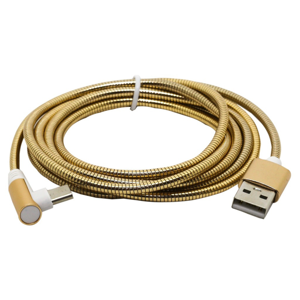 Metal 6ft Phone Charging Cord in gold
