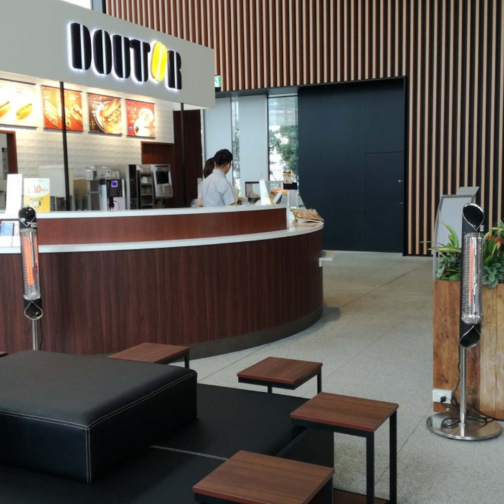 iQ Heat® Wave Space Heater being used in a cafe