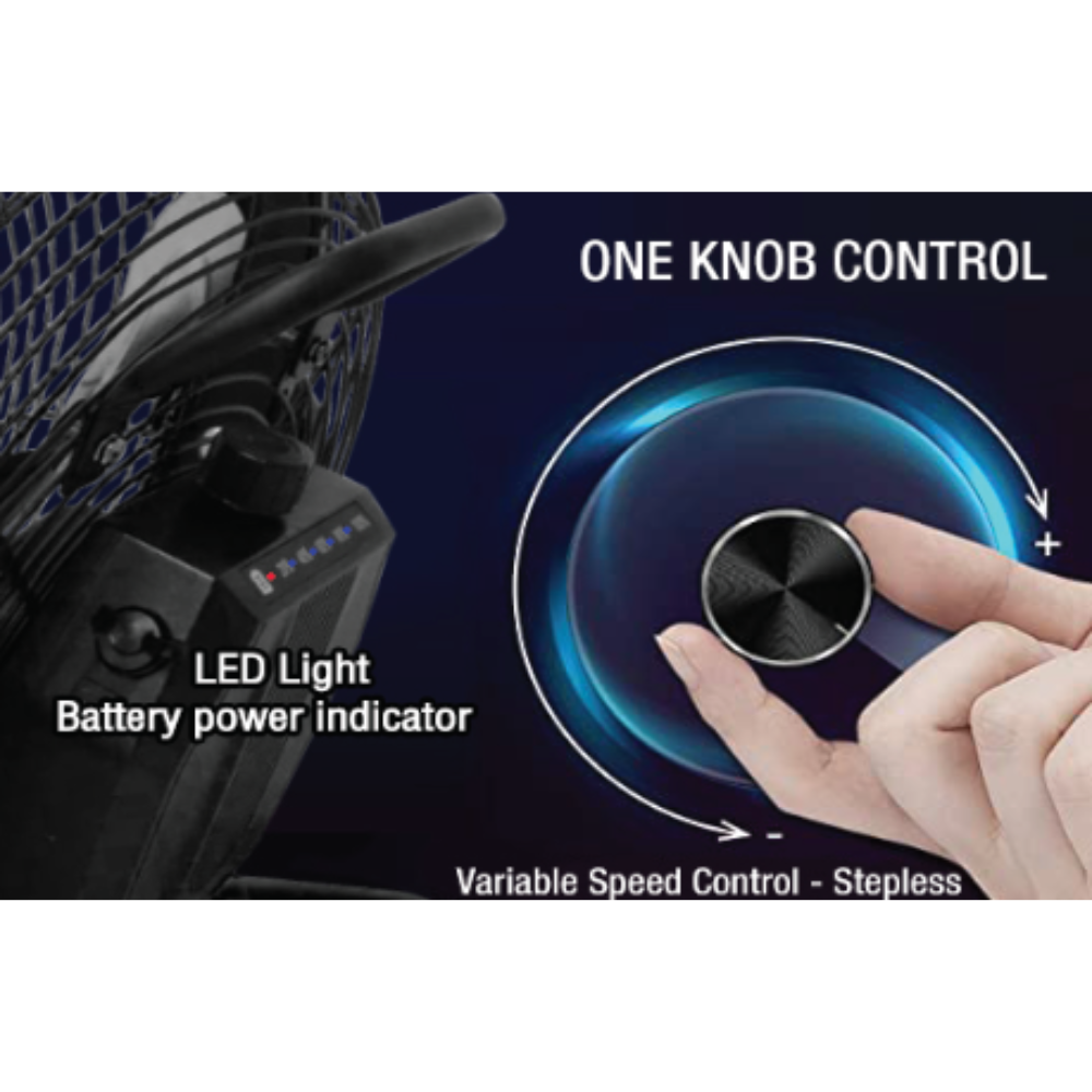 iQ Rechargeable Floor Fan Fan controls