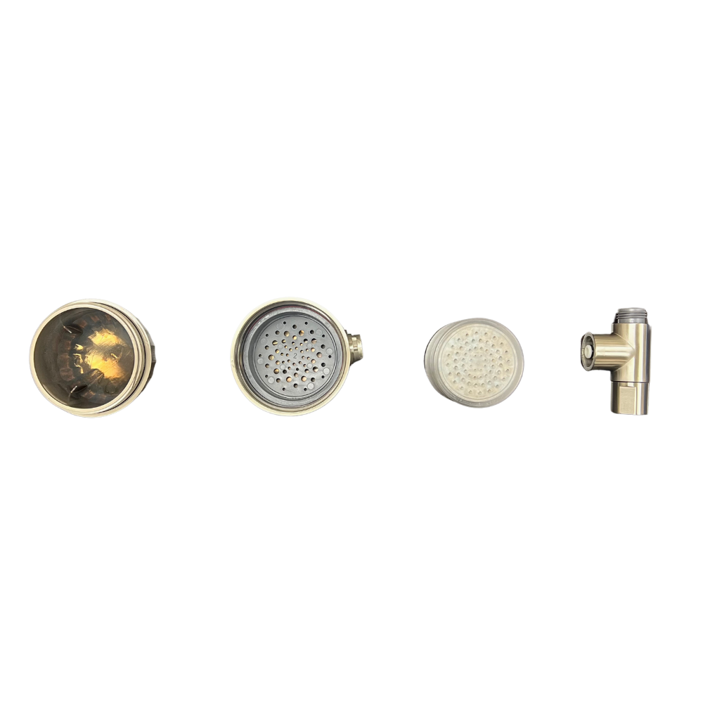 Components of ShowerMe H2O Filter Brushed Nickel