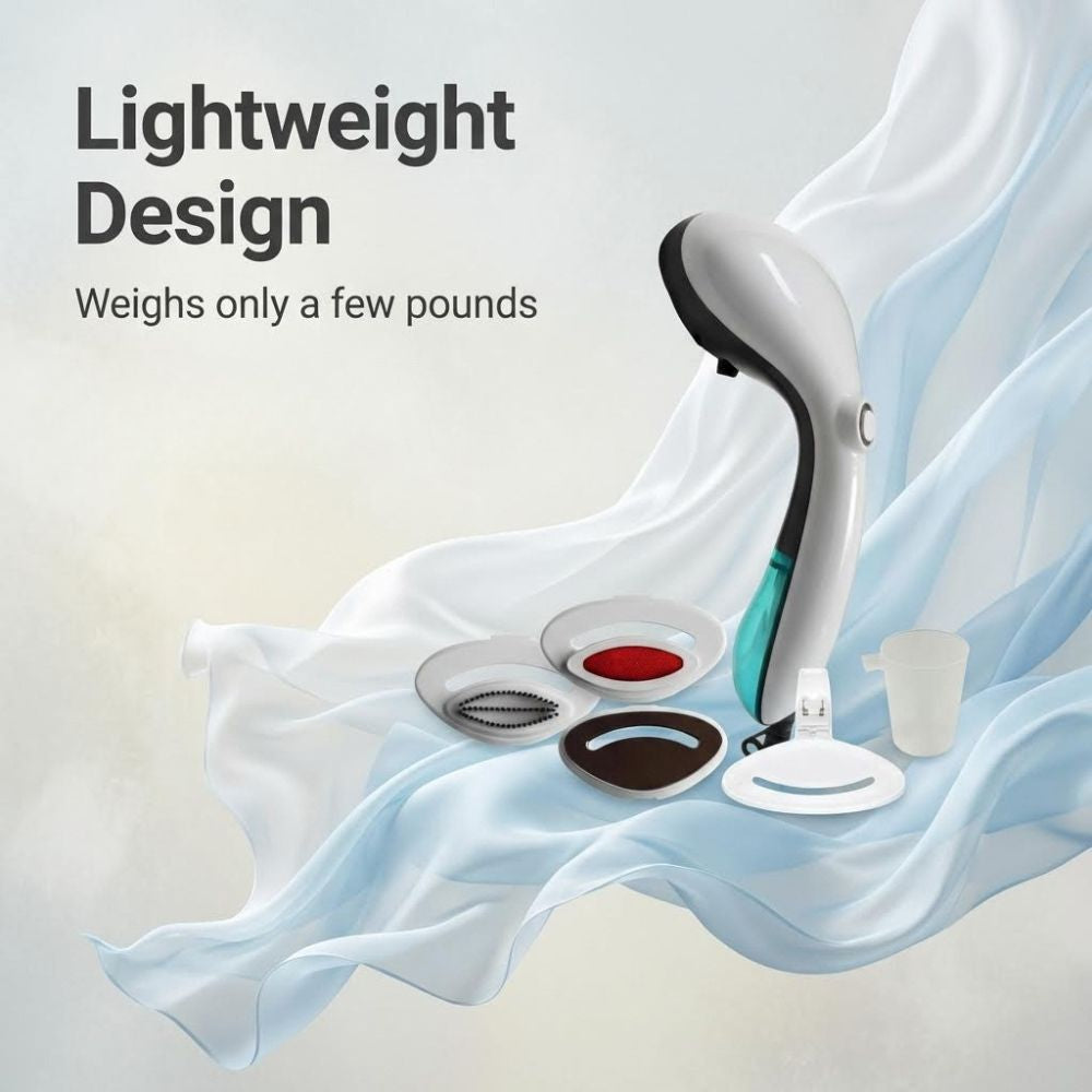 Eurosteam Steam Ezee with steam feature on a light background, labeled 'Lightweight Design'.