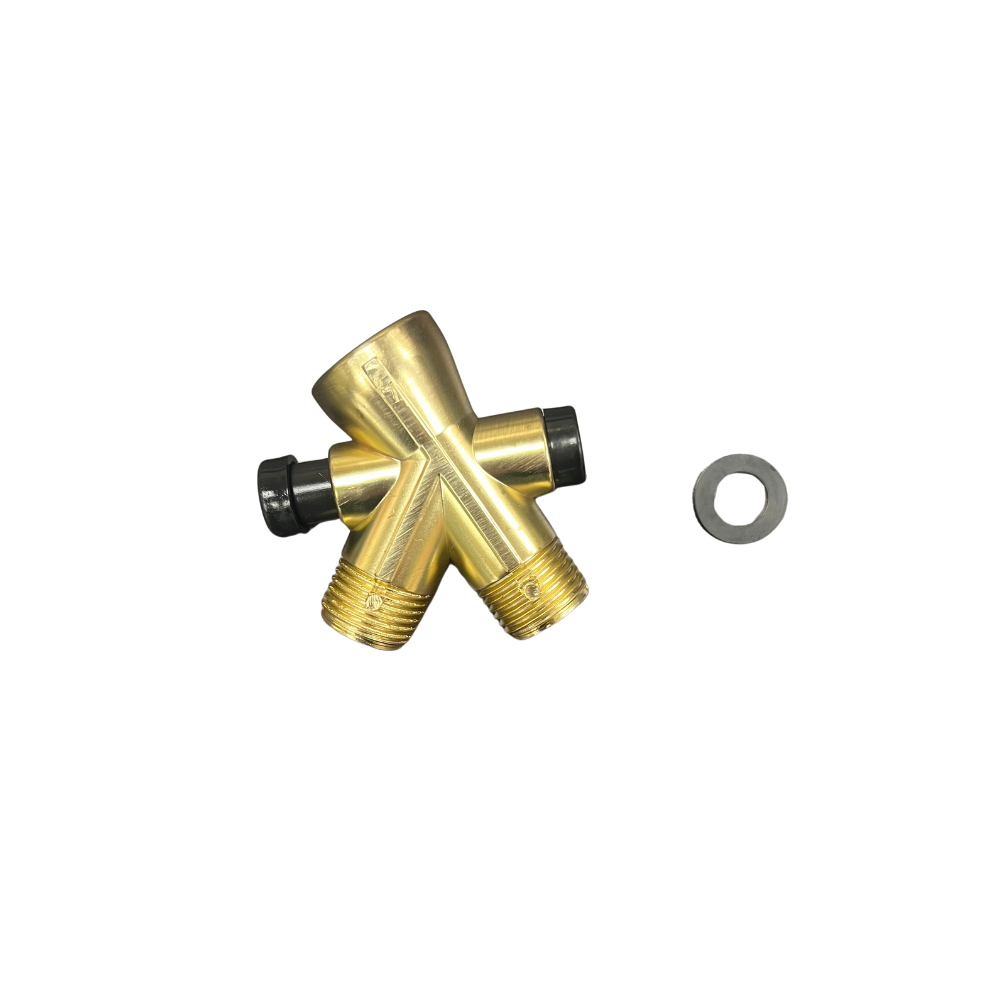 ShowerMe® Handheld Showerhead Gold diverter and washer