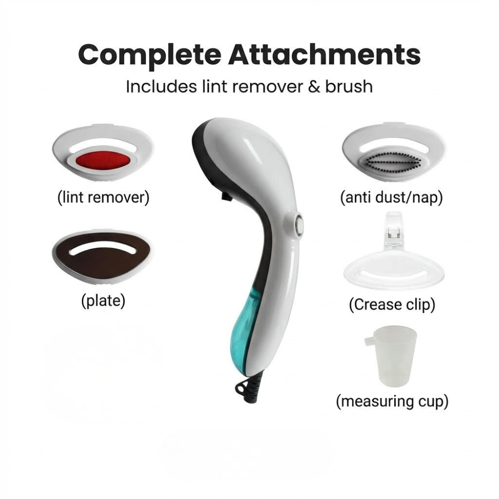 Eurosteam Steam Ezee with various attachments on a white background