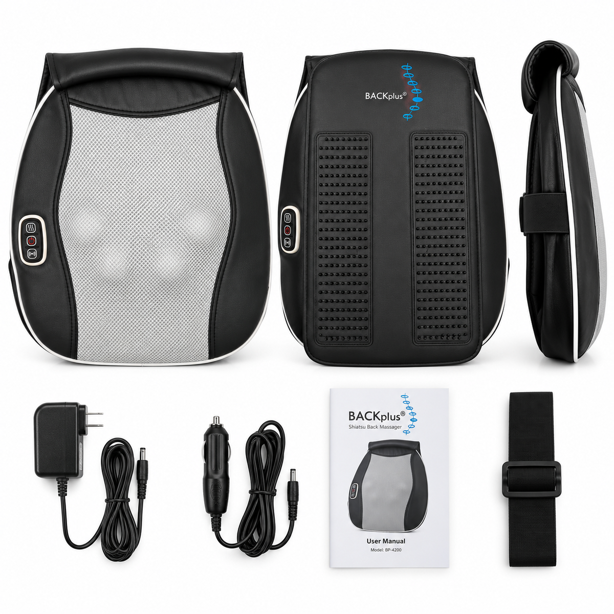 BACKPlus® Appareil de massage Shiatsu pour le dos et les pieds - Massage chauffant par pétrissage ultime pour favoriser la récupération musculaire et soulager la douleur