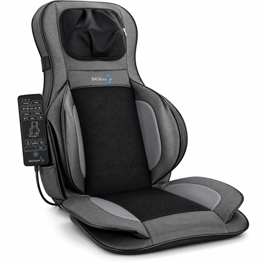 BACKplus® Shiatsu Neck and Back Massager With Air Compression Chair Cushion
