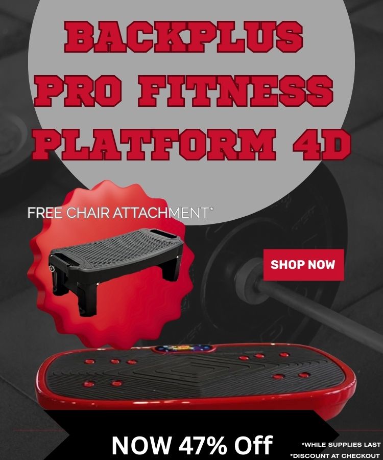 Backplus Pro Fitness Platform 4D with red and black design on a dark background