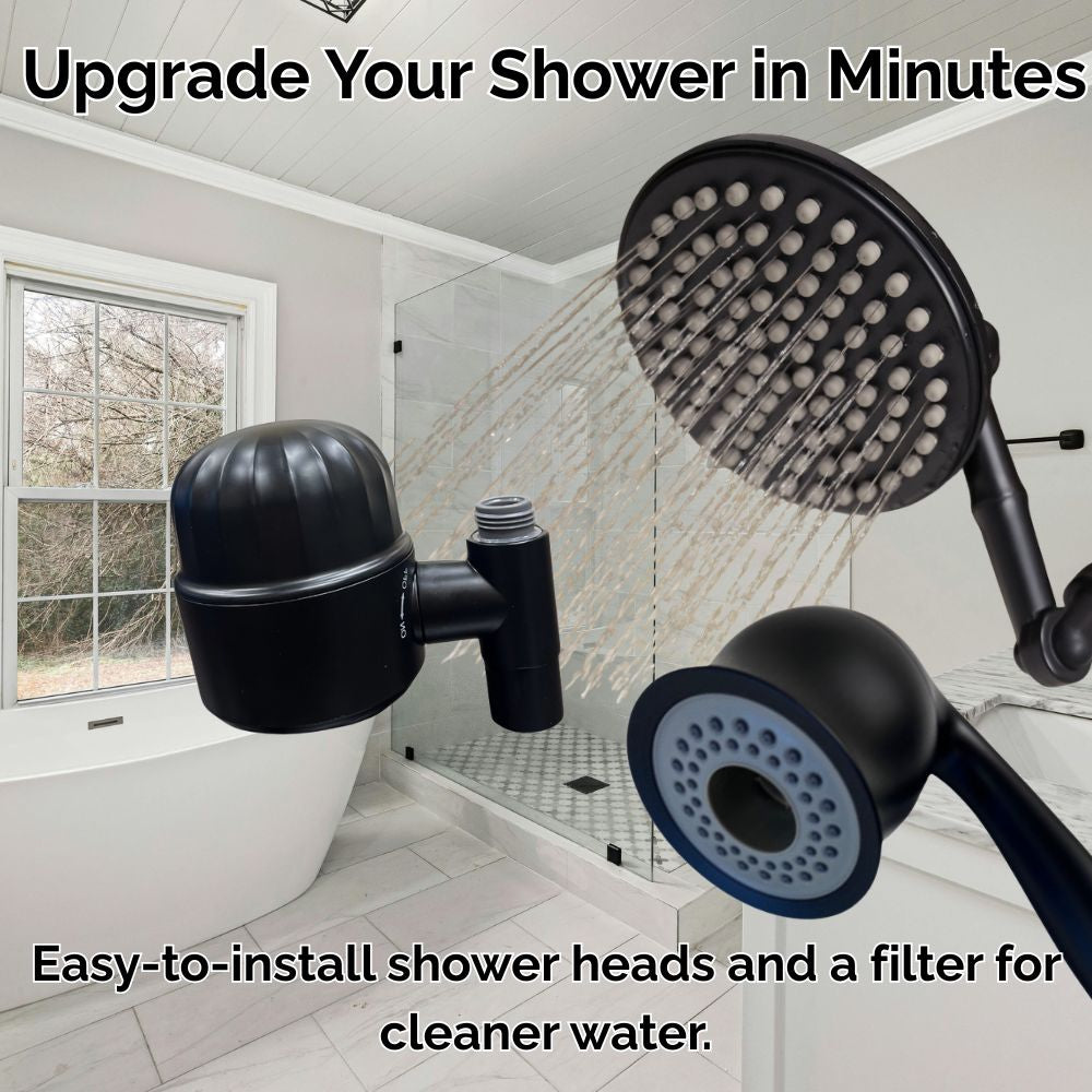 ShowerMe Shower Head And Filter Set - Matte Black