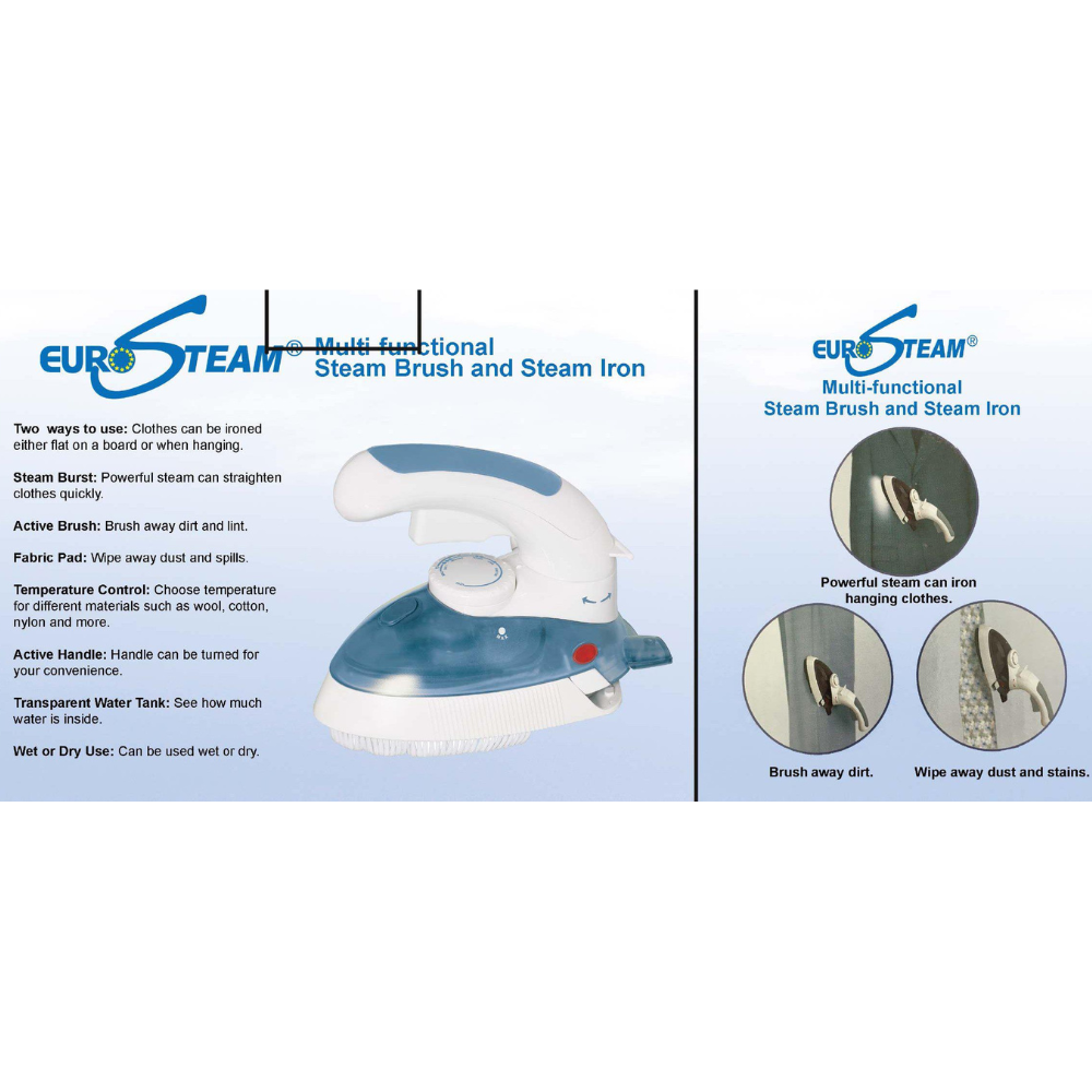 Eurosteam® Multi Brush and Travel Steam Iron