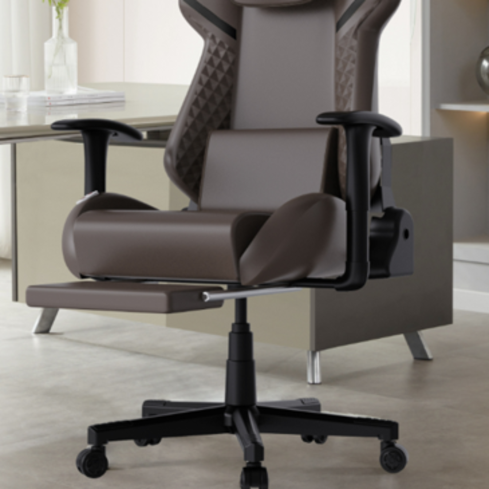 Ergonomic office chair in a modern office setting with massage capabilities