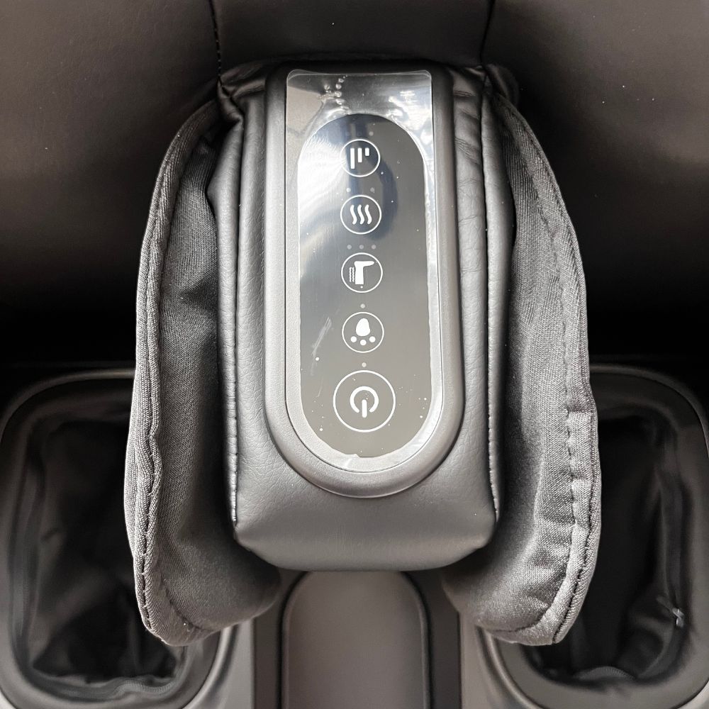 Close up of buttons on the Backplus Ottoman Massager