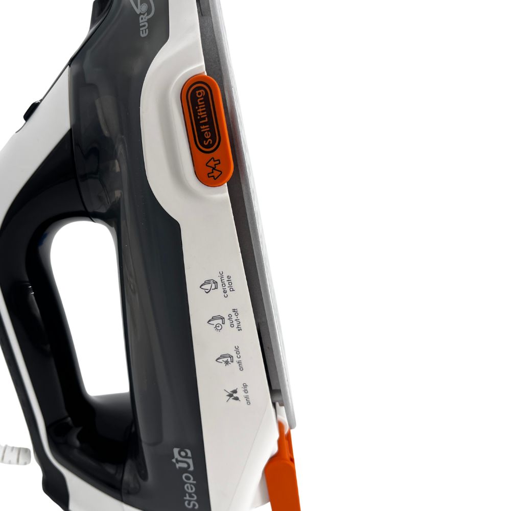 Eurosteam Step Up Iron with ceramic soleplate and modern design.